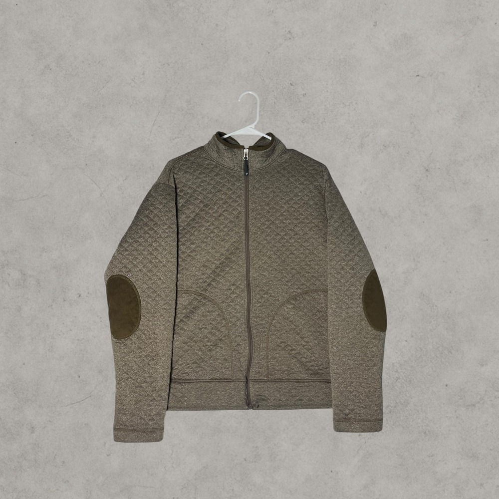 Daniel Cremieux Mens Quilted Full Zip Jacket Olive Brown XL